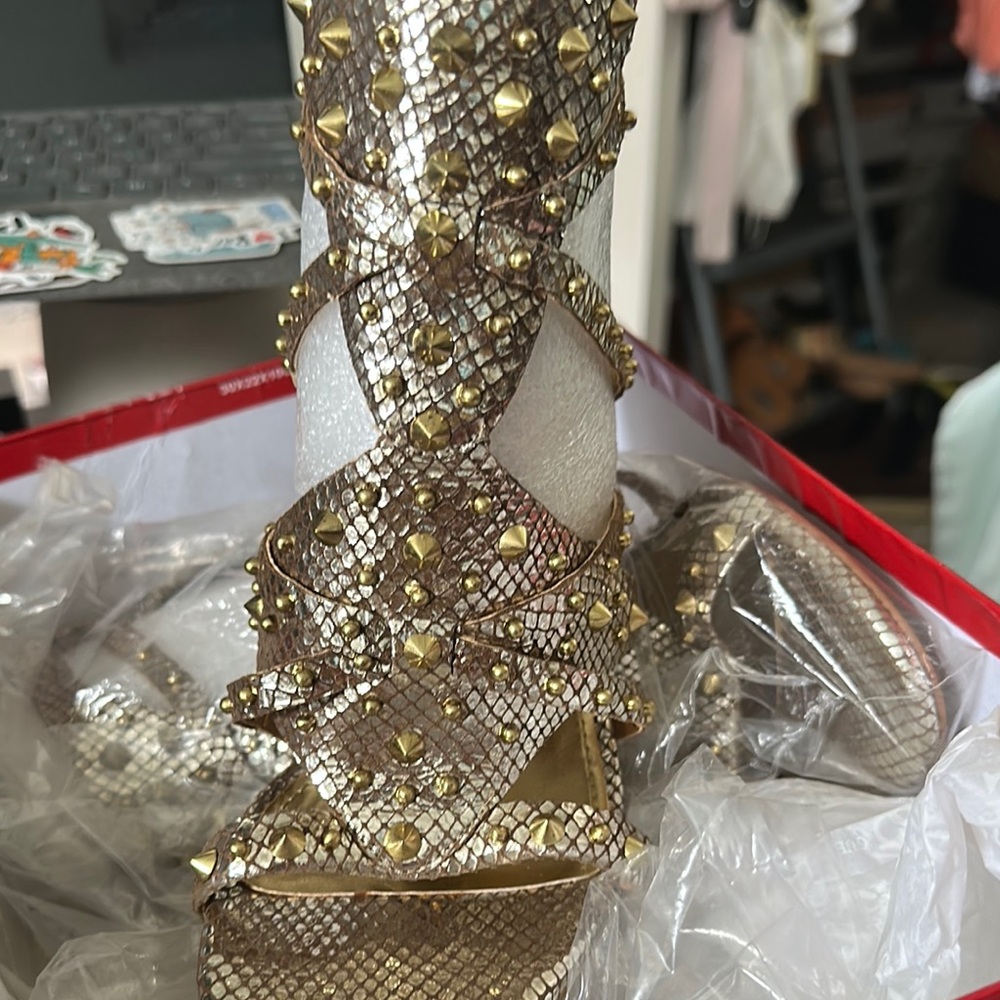 Guess Gold Studded Heels